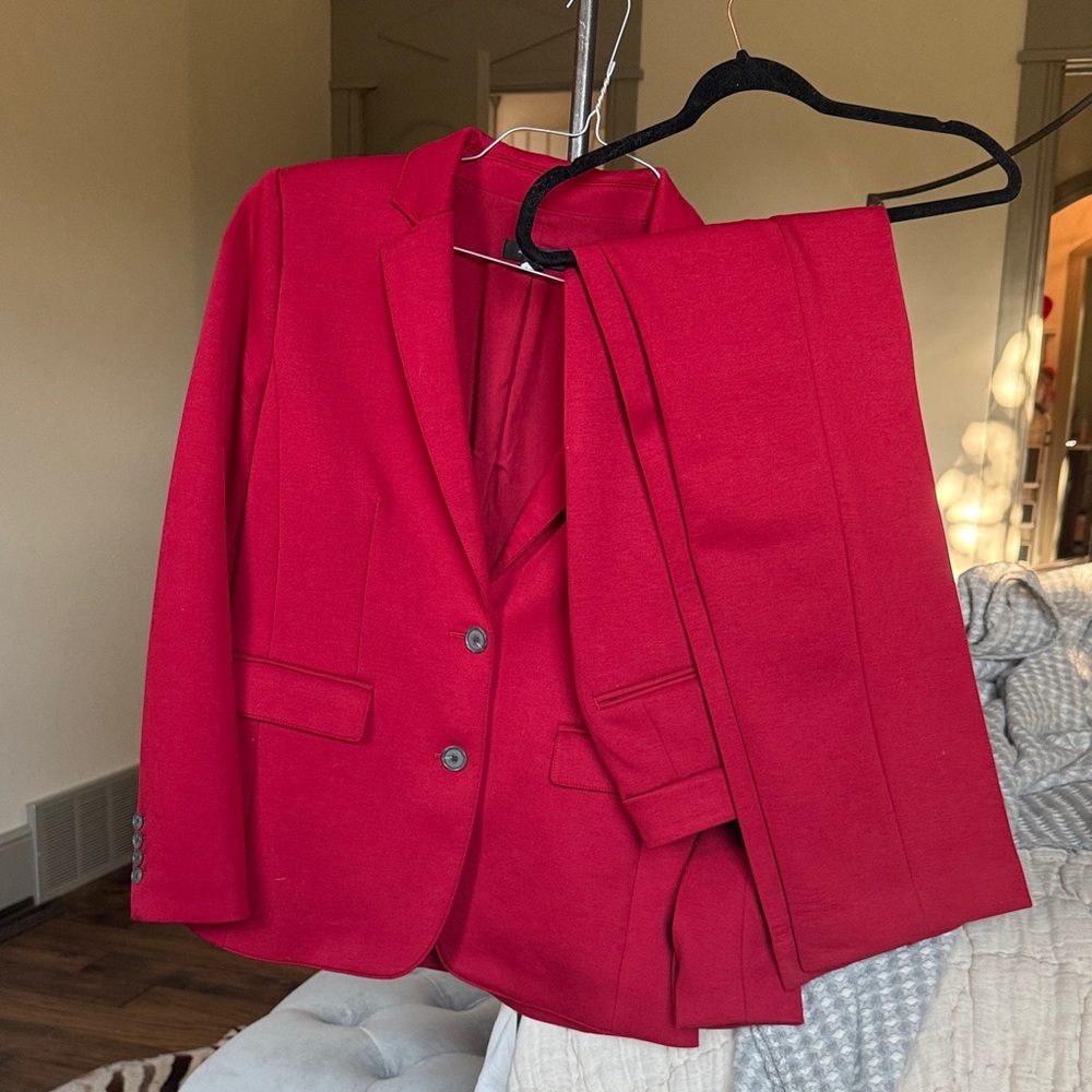 Ann Taylor Red Blazer and Pants Set